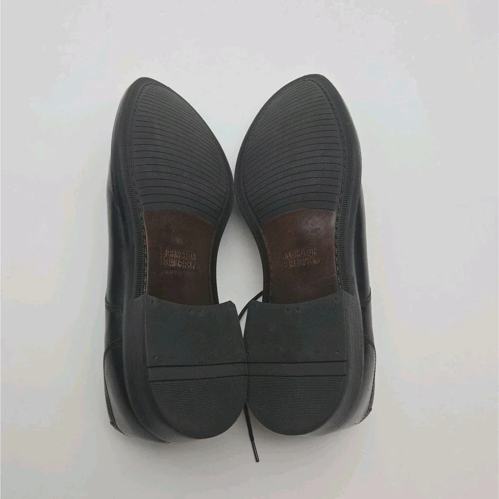 Johnston & Murphy Shoe Black Leather Cap Toe Oxford Men Sz 12 Dress 20-1861